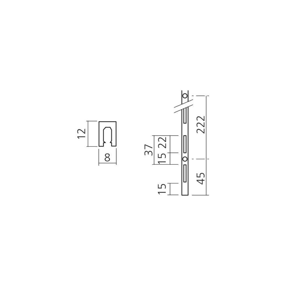 Crémaillère encastrable E