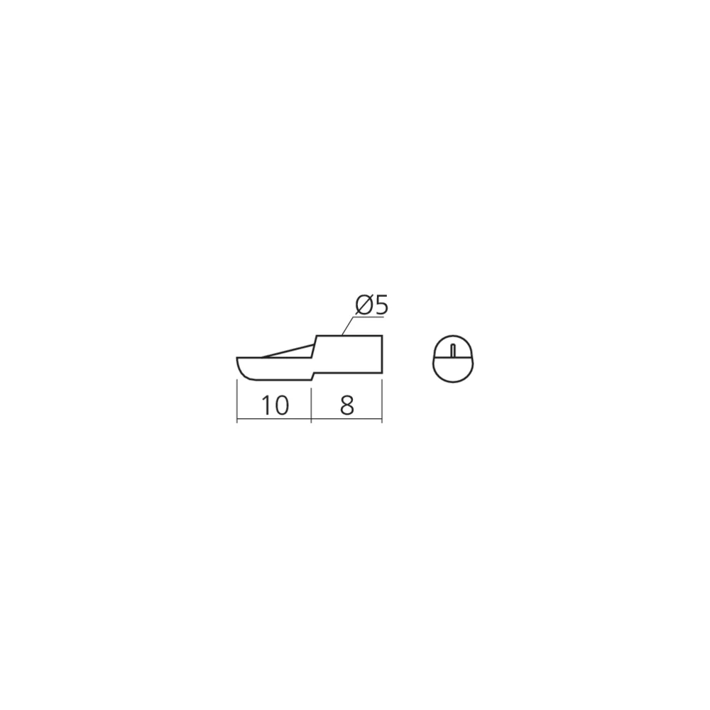 Taquet de rayon Ø5 mm avec arrêt