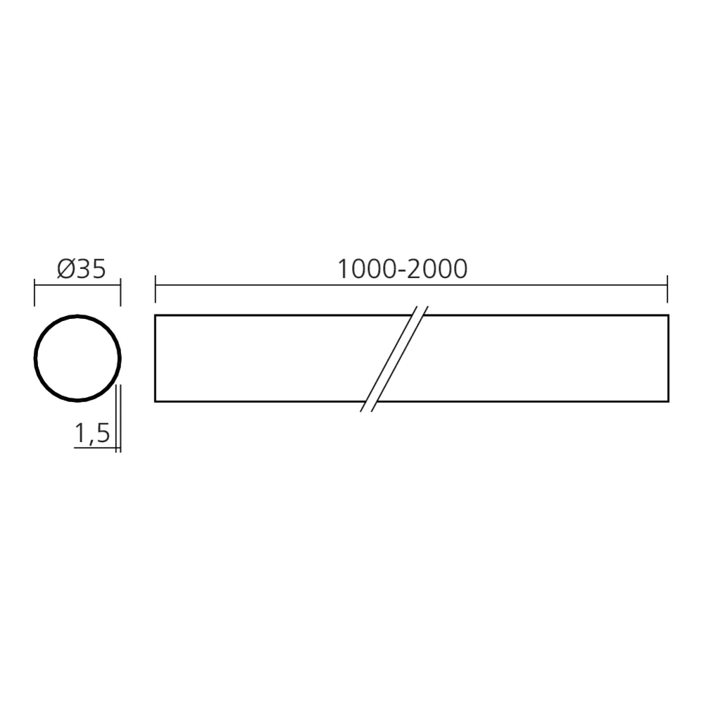 Tube Ø35 mm pour poignée