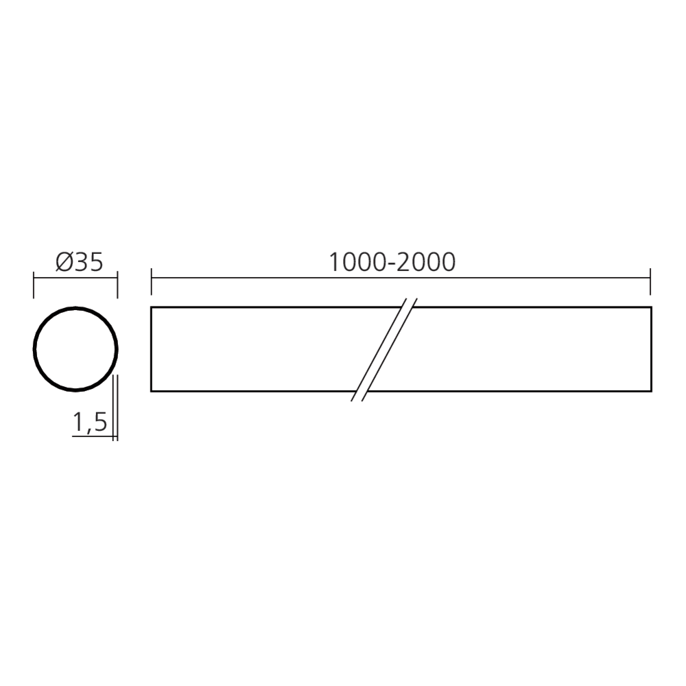 Tube Ø35 mm pour poignée