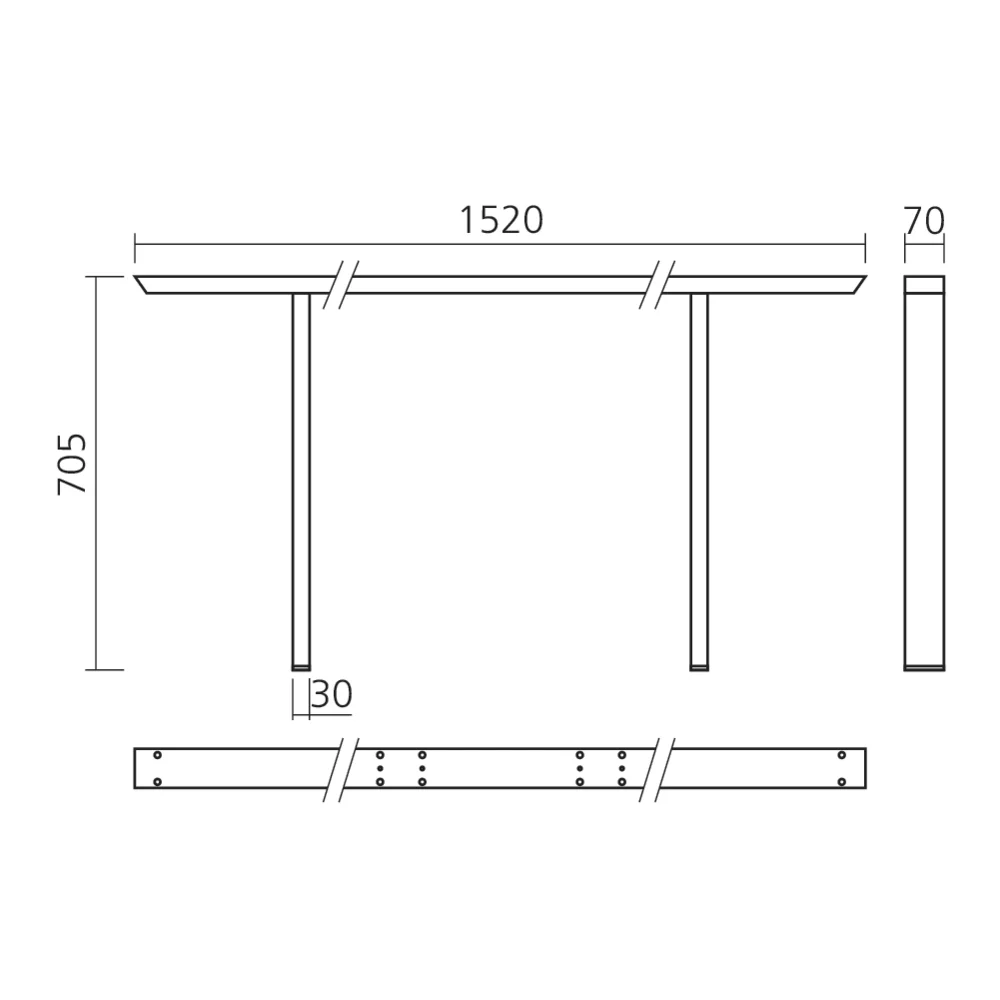 Pied intermédiaire Seventy 1660 mm