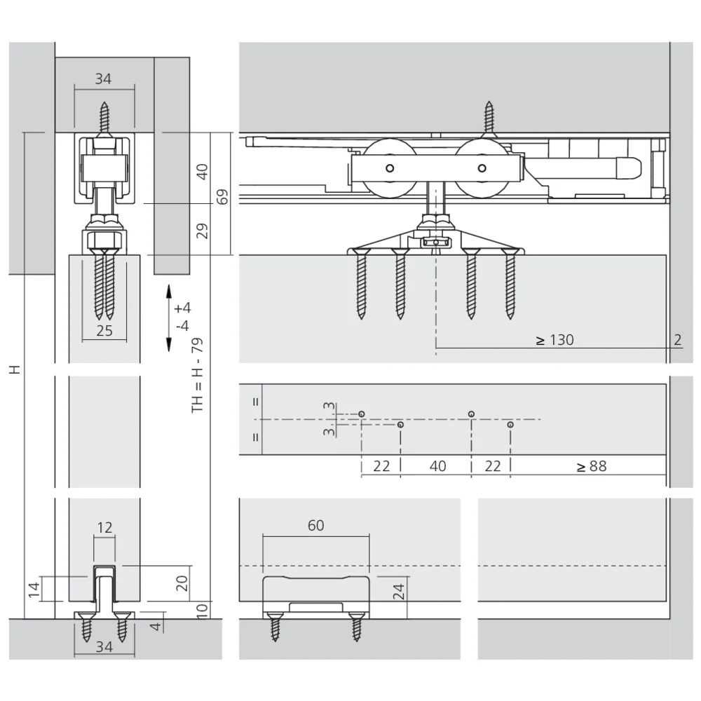 Garniture 1 porte Junior 100/Z