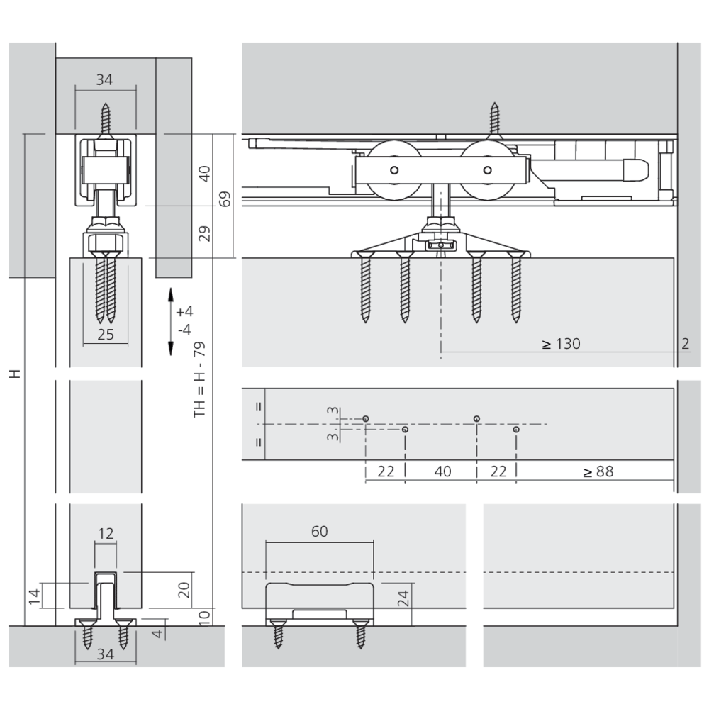 Garniture 1 porte Junior 100/Z