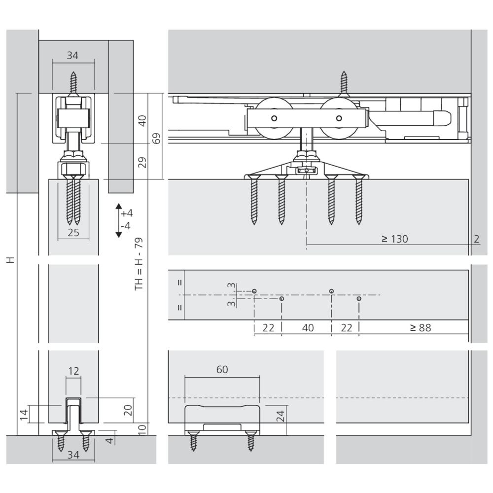 Garniture 1 porte Junior 100/Z