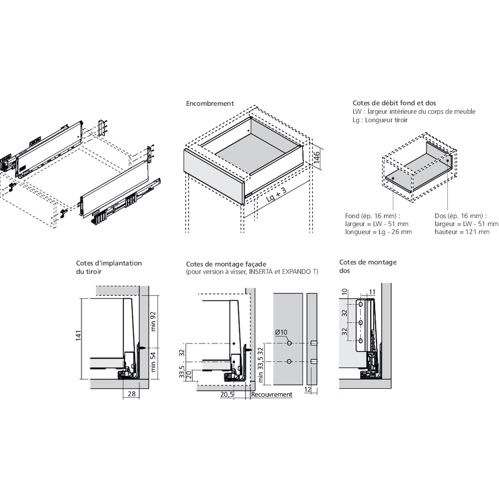 MERIVOBOX tiroir K gris orion mat
