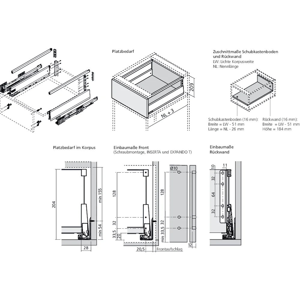 MERIVOBOX tiroir E avec tube gris indium mat