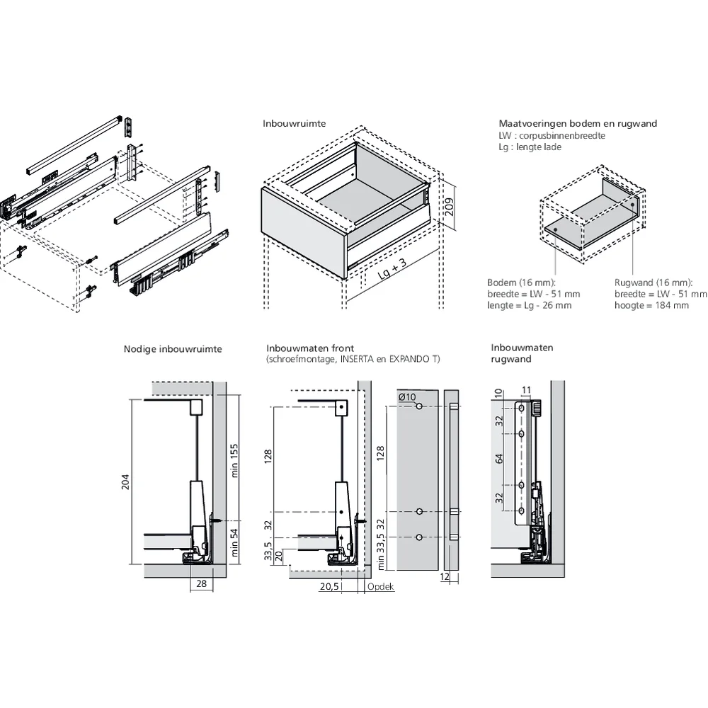 MERIVOBOX tiroir E avec tube gris indium mat
