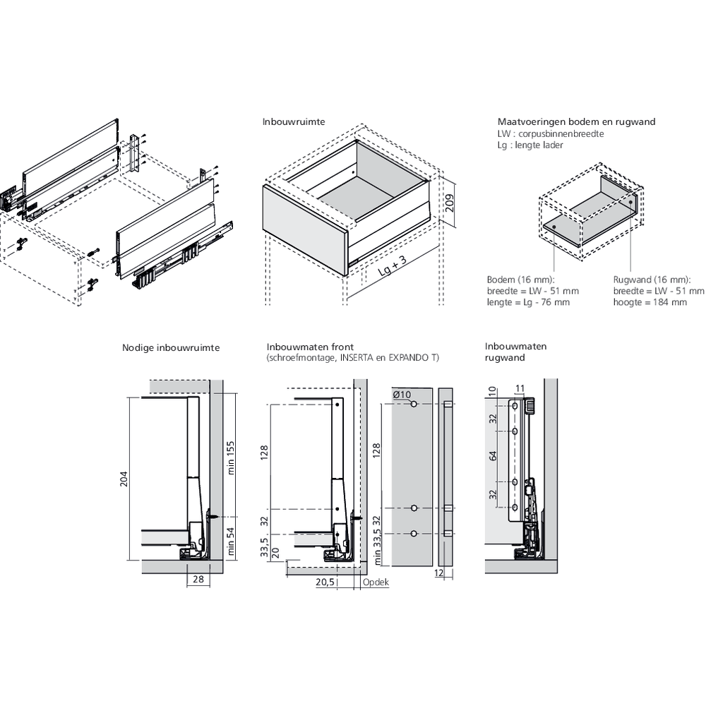 MERIVOBOX tiroir poubelle E BOXCAP blanc soie mat