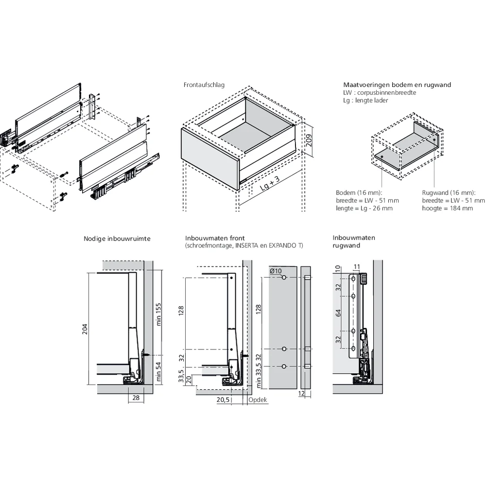 MERIVOBOX tiroir E BOXCAP gris indium mat