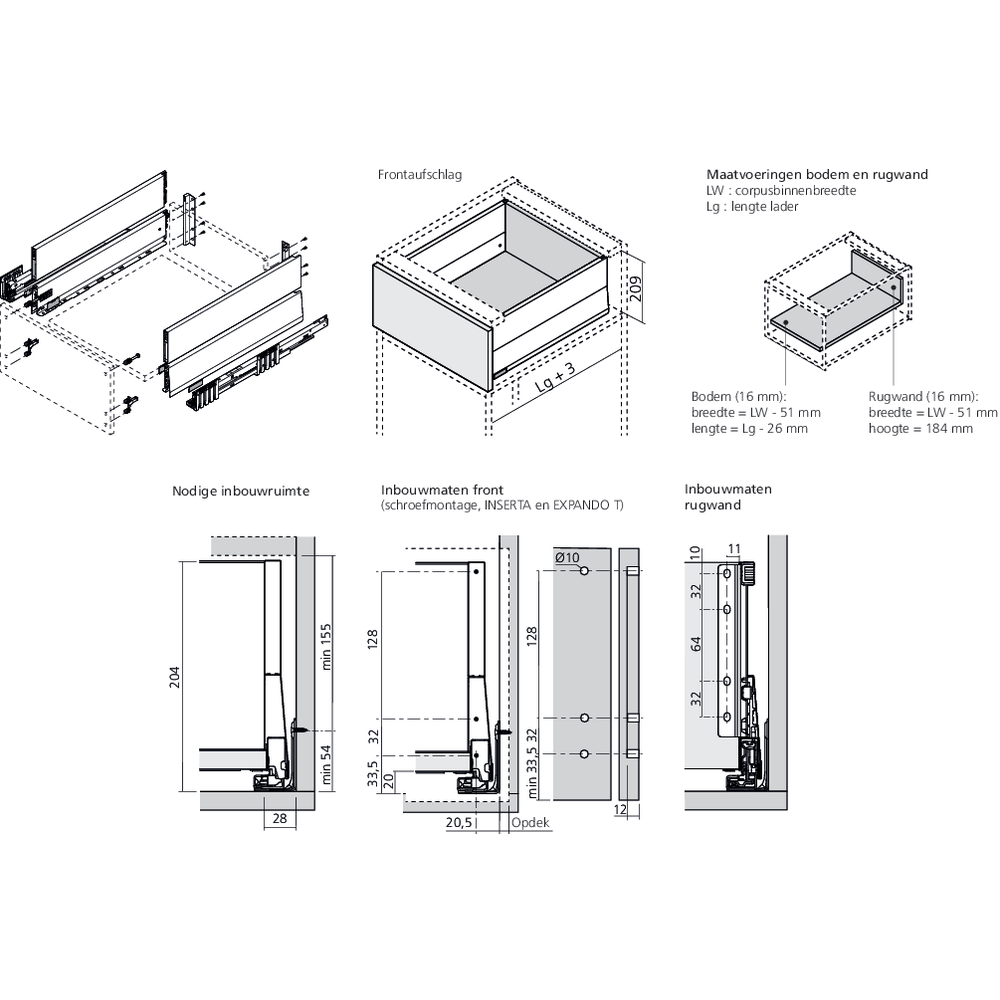 MERIVOBOX tiroir E BOXCAP gris indium mat
