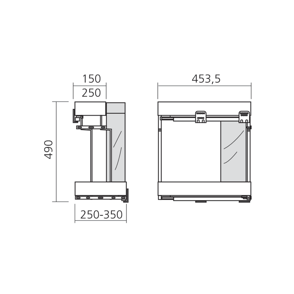 Ensemble coulissant K-LINE pain-bouteilles