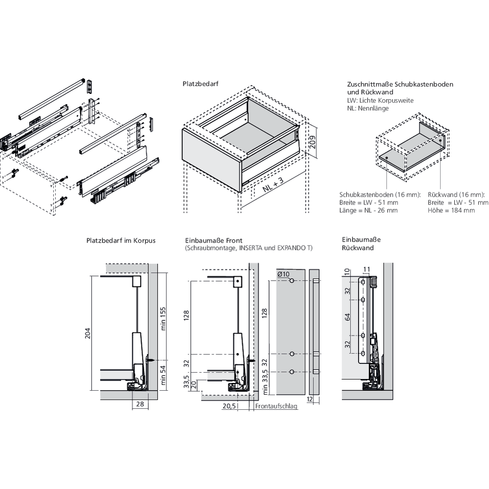 MERIVOBOX tiroir E avec tube gris orion mat