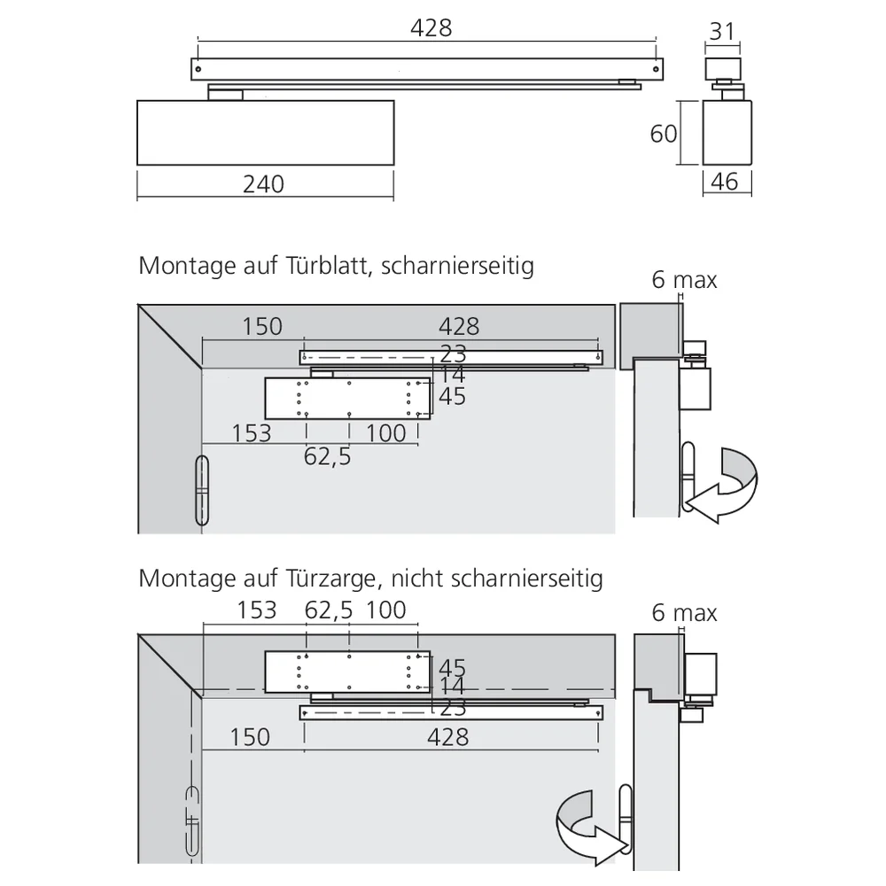 Ferme-porte à coulisse