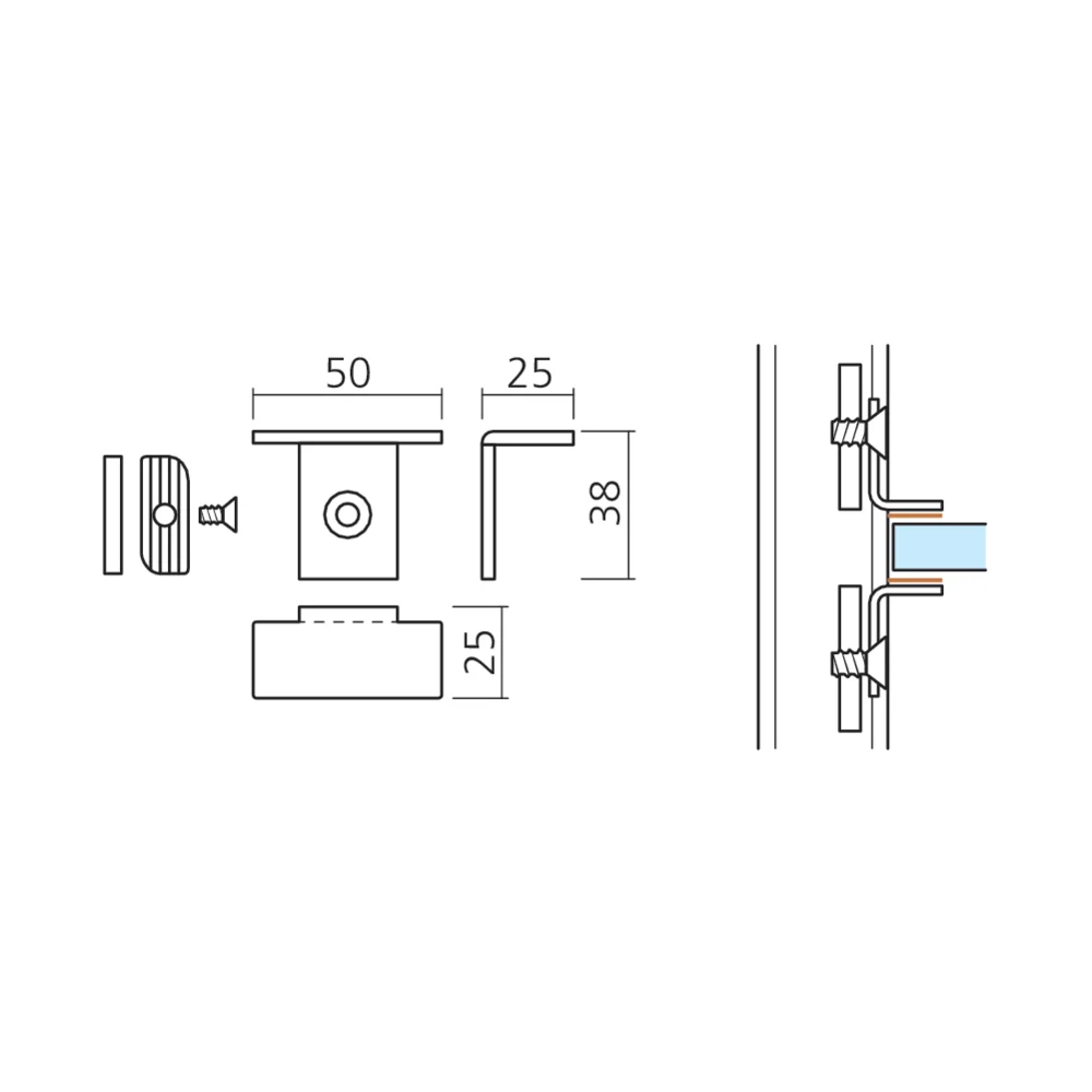 Supports tablette verre STILIPHOS