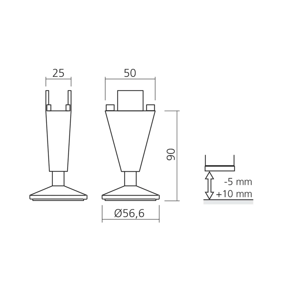 Pied alu ajustable STILIPHOS