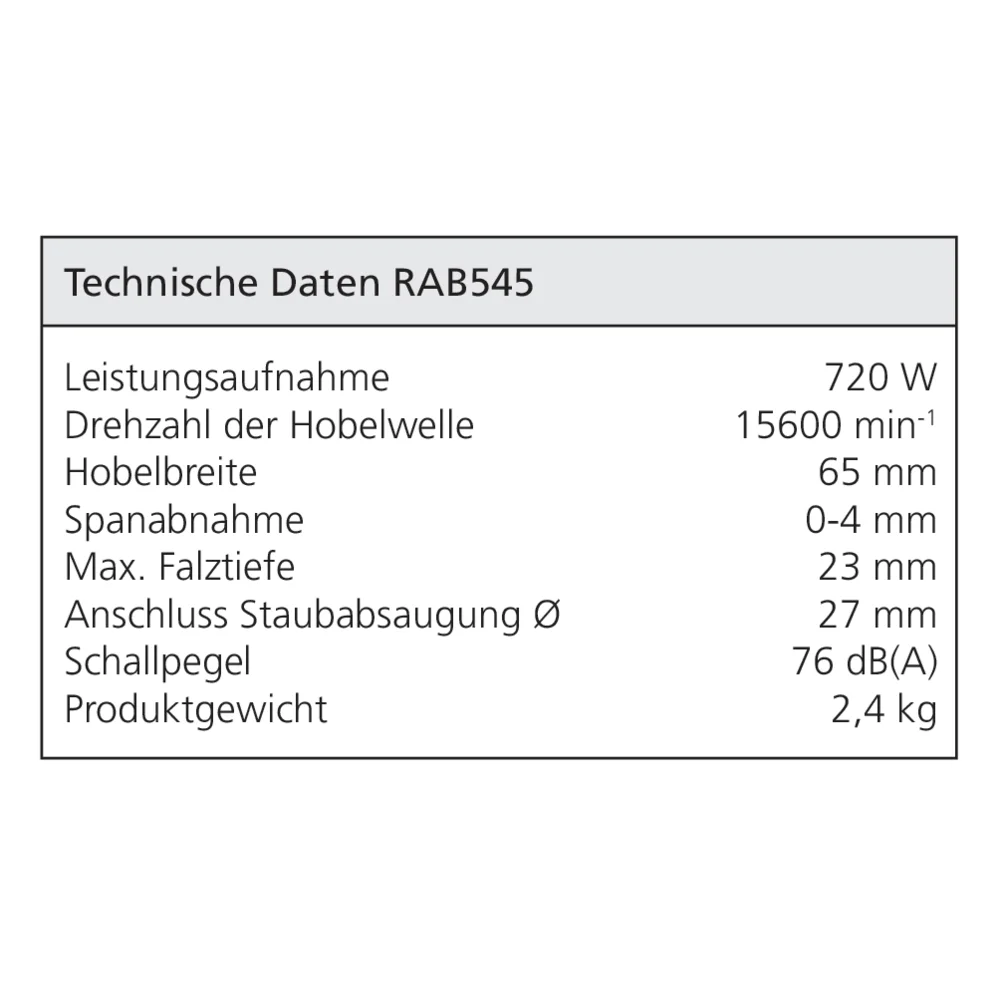 Rabot à main EHL 65