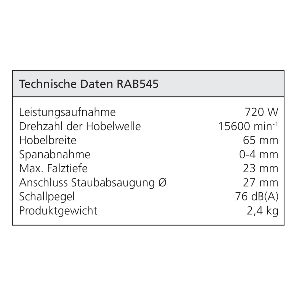 Rabot à main EHL 65