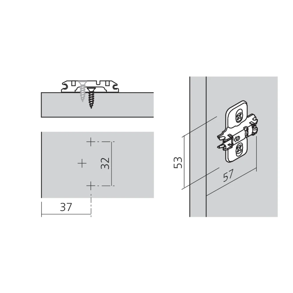 Embase CLIP à visser