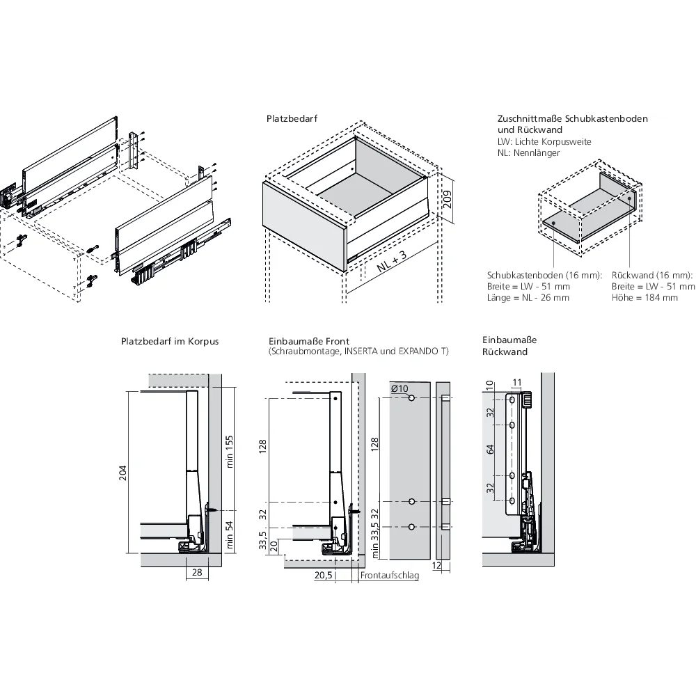 MERIVOBOX tiroir E BOXCAP gris orion mat