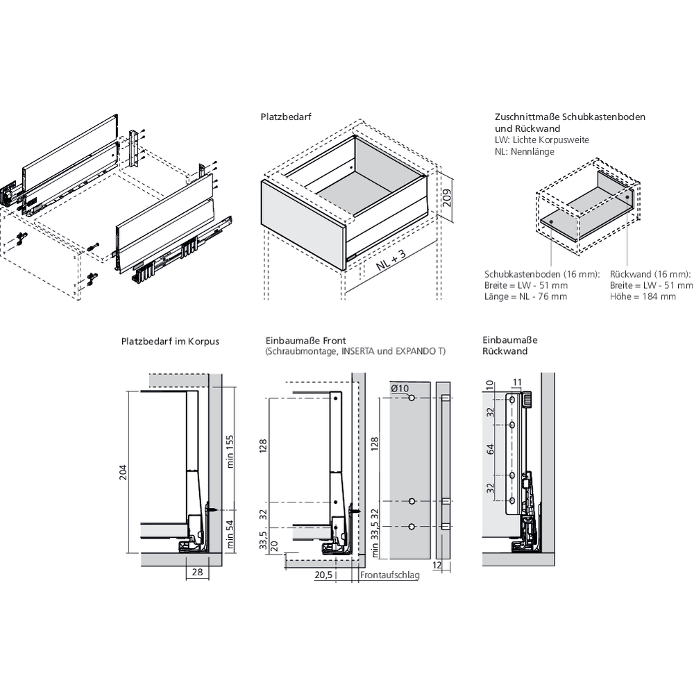 MERIVOBOX tiroir poubelle E BOXCAP gris indium mat
