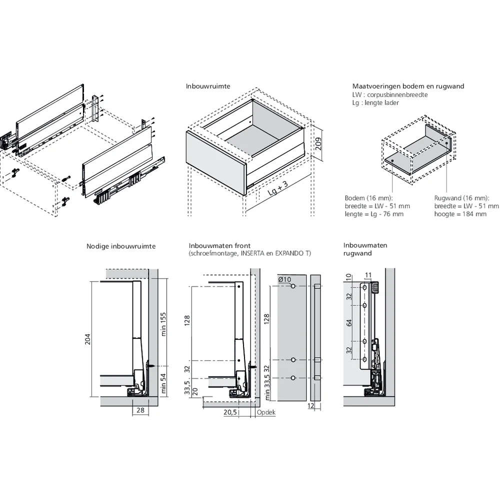 MERIVOBOX tiroir poubelle E BOXCAP gris indium mat