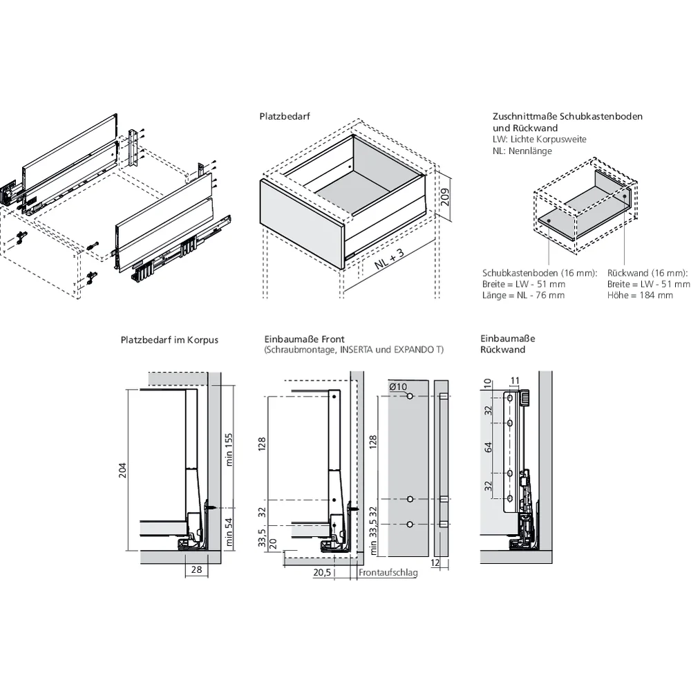 MERIVOBOX tiroir poubelle E BOXCAP gris orion mat