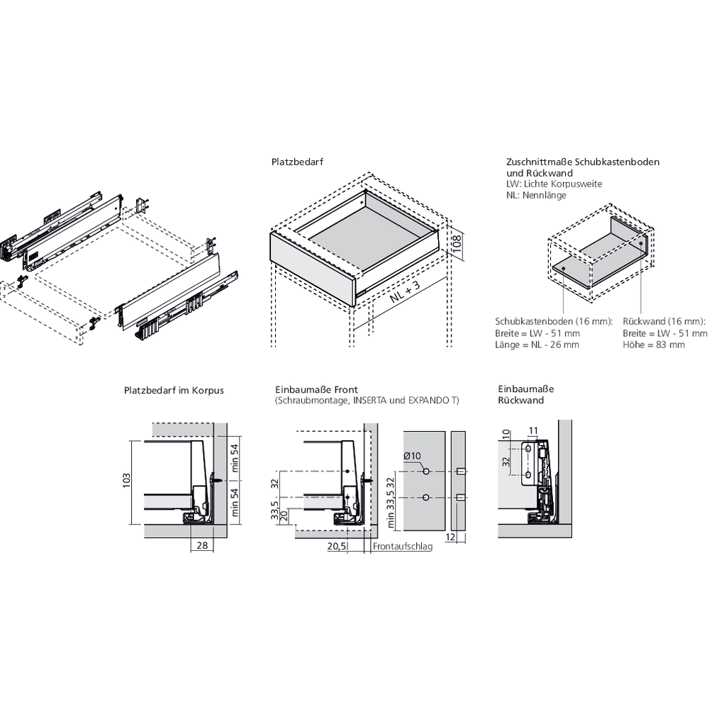 MERIVOBOX tiroir M gris indium mat