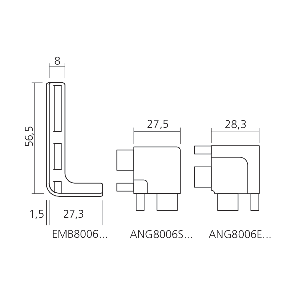 Accessoires pour profil simple
