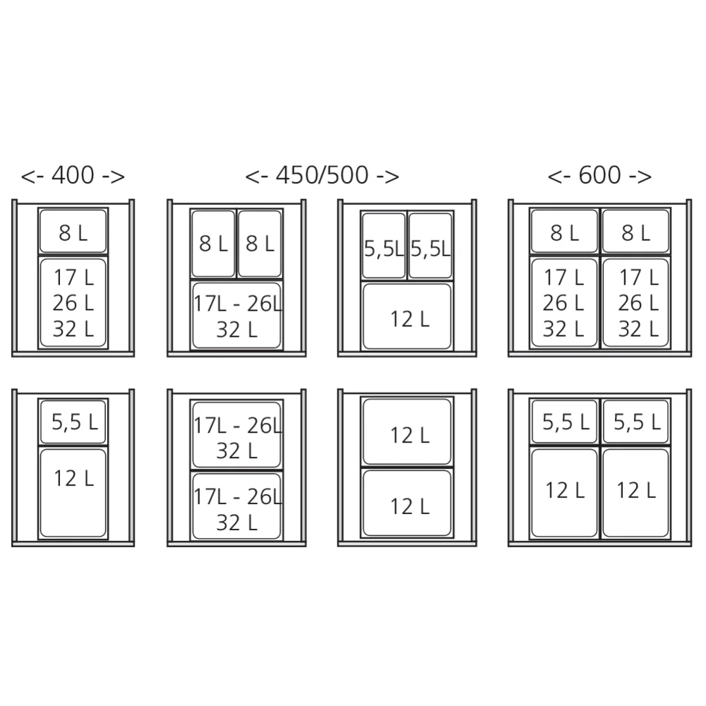 Set poubelles suspendues pour tiroir MERIVOBOX
