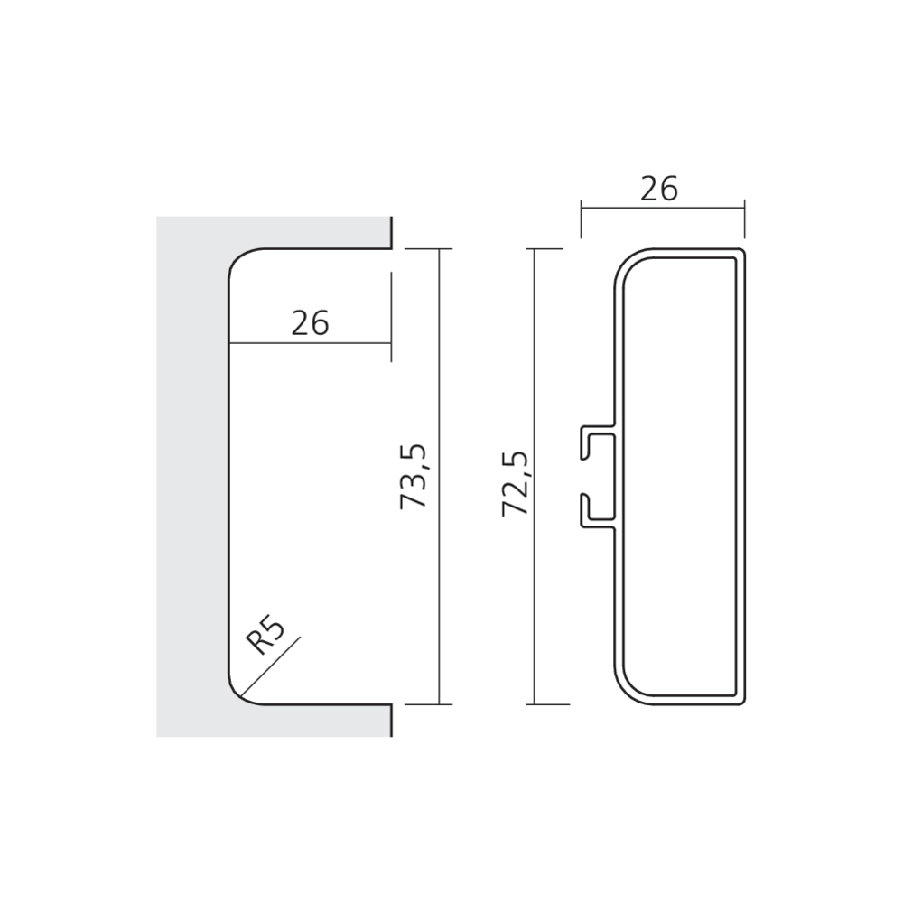 Profil LINEA prise de main double