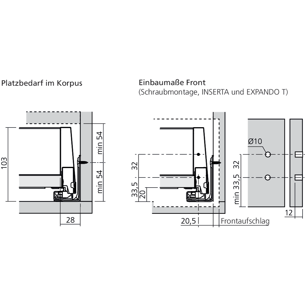 Tiroir standard M (H : 108 mm)