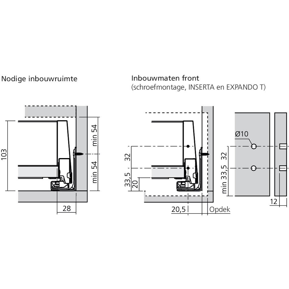 Tiroir standard M (H : 108 mm)