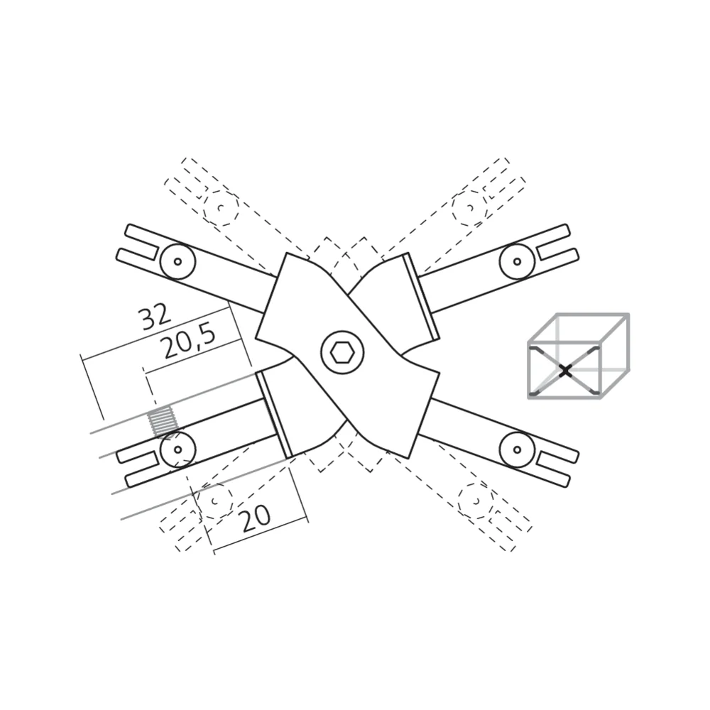 Jonction CADRO en X articulée
