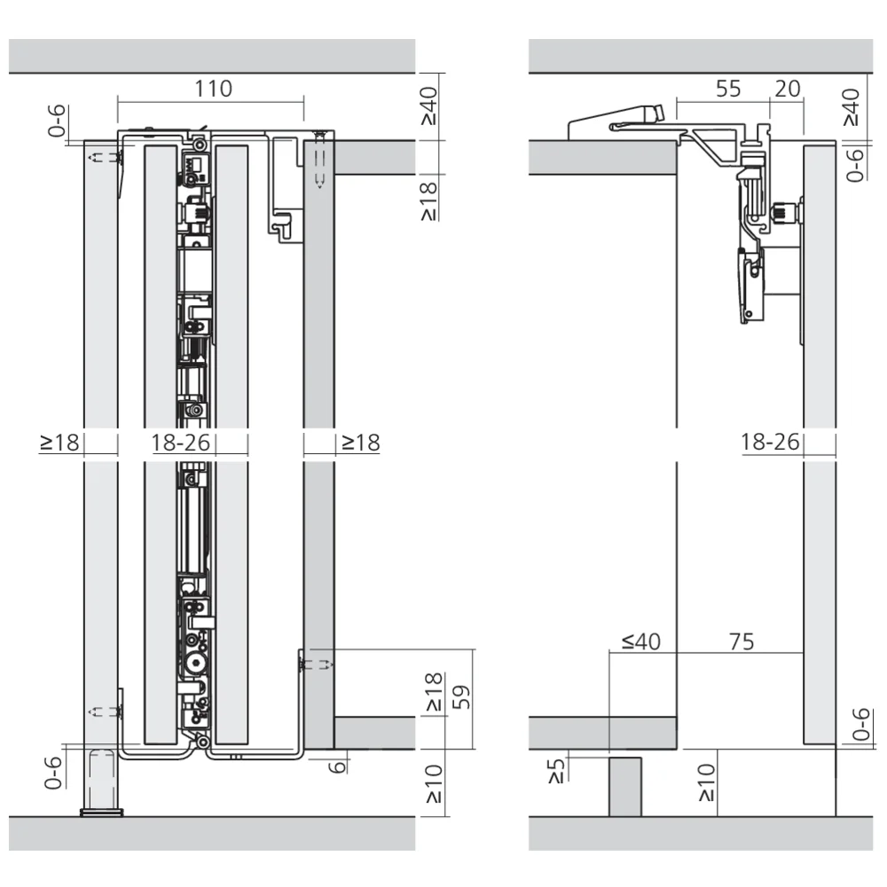 Garniture 1 paire de portes pliantes Folding Concepta III Pull 20 kg