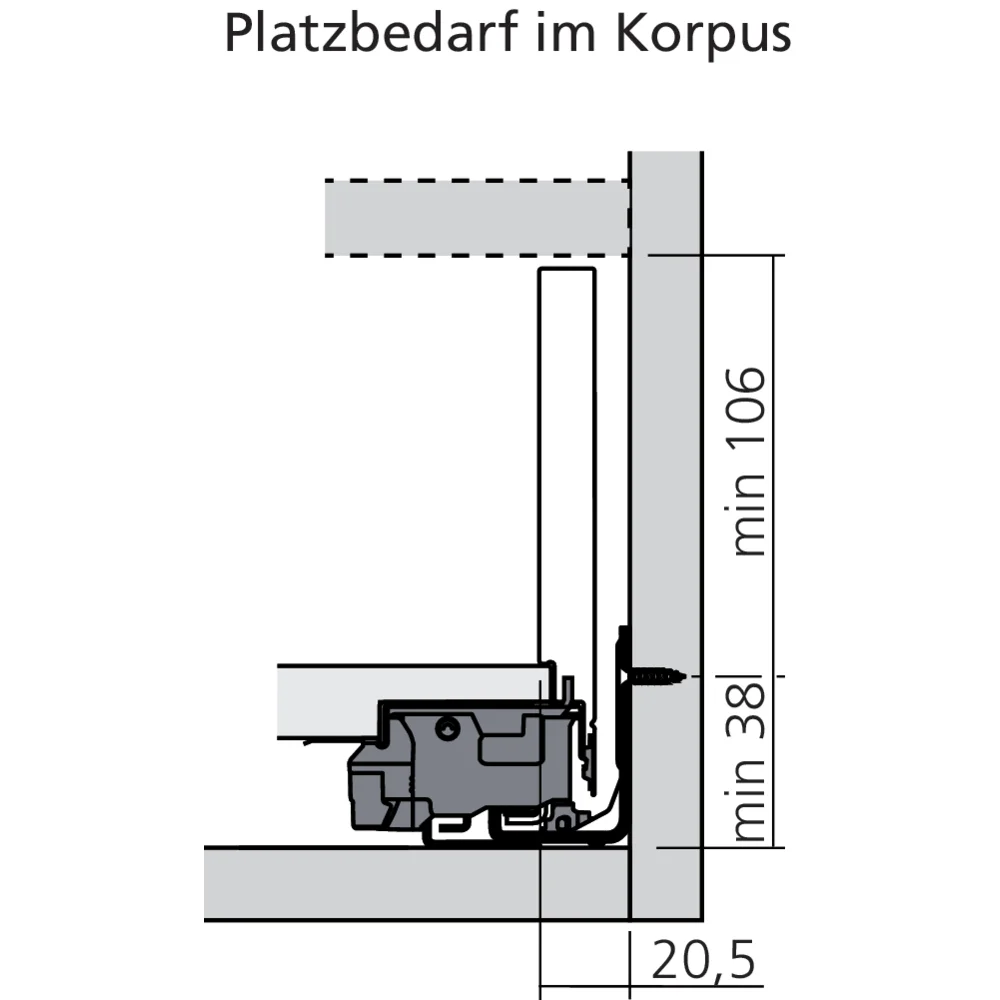 Tiroir à l’anglaise K (H : 144 mm)