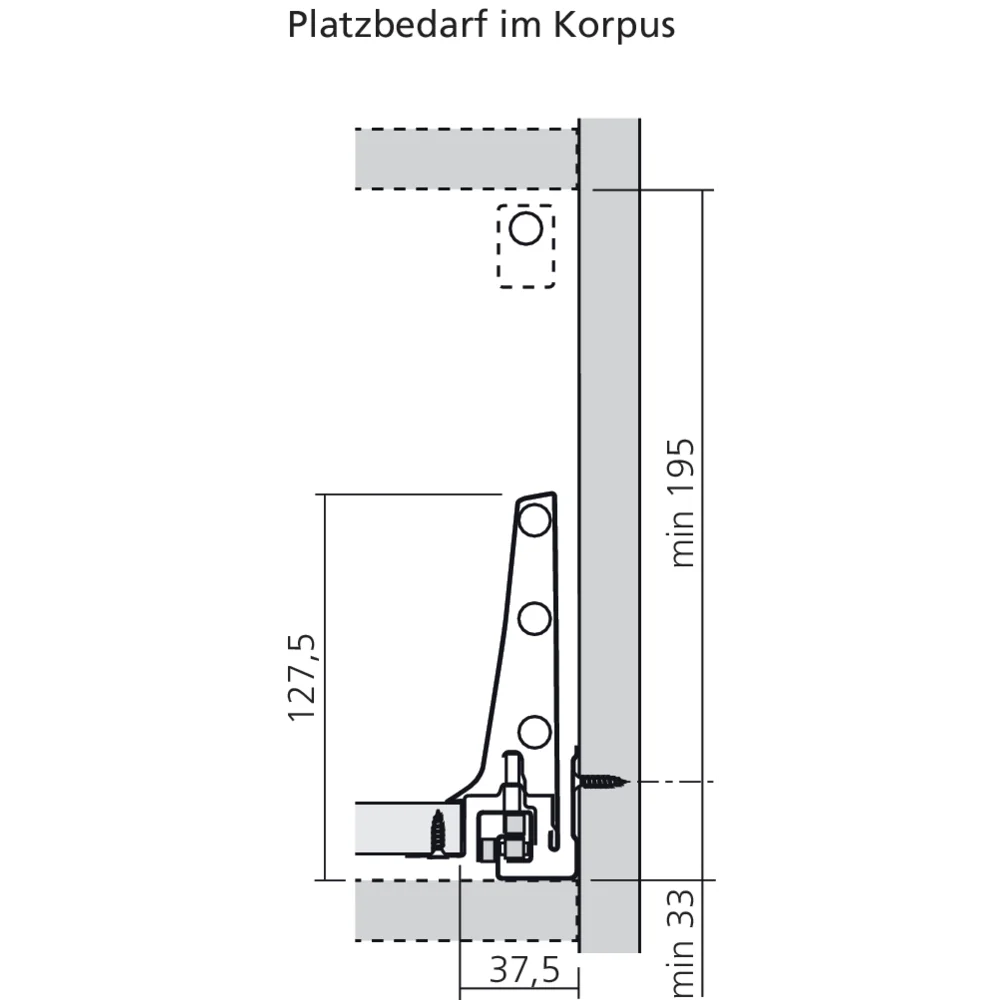 Bloc-tiroir à l'anglaise D côté K (H : 228 mm)