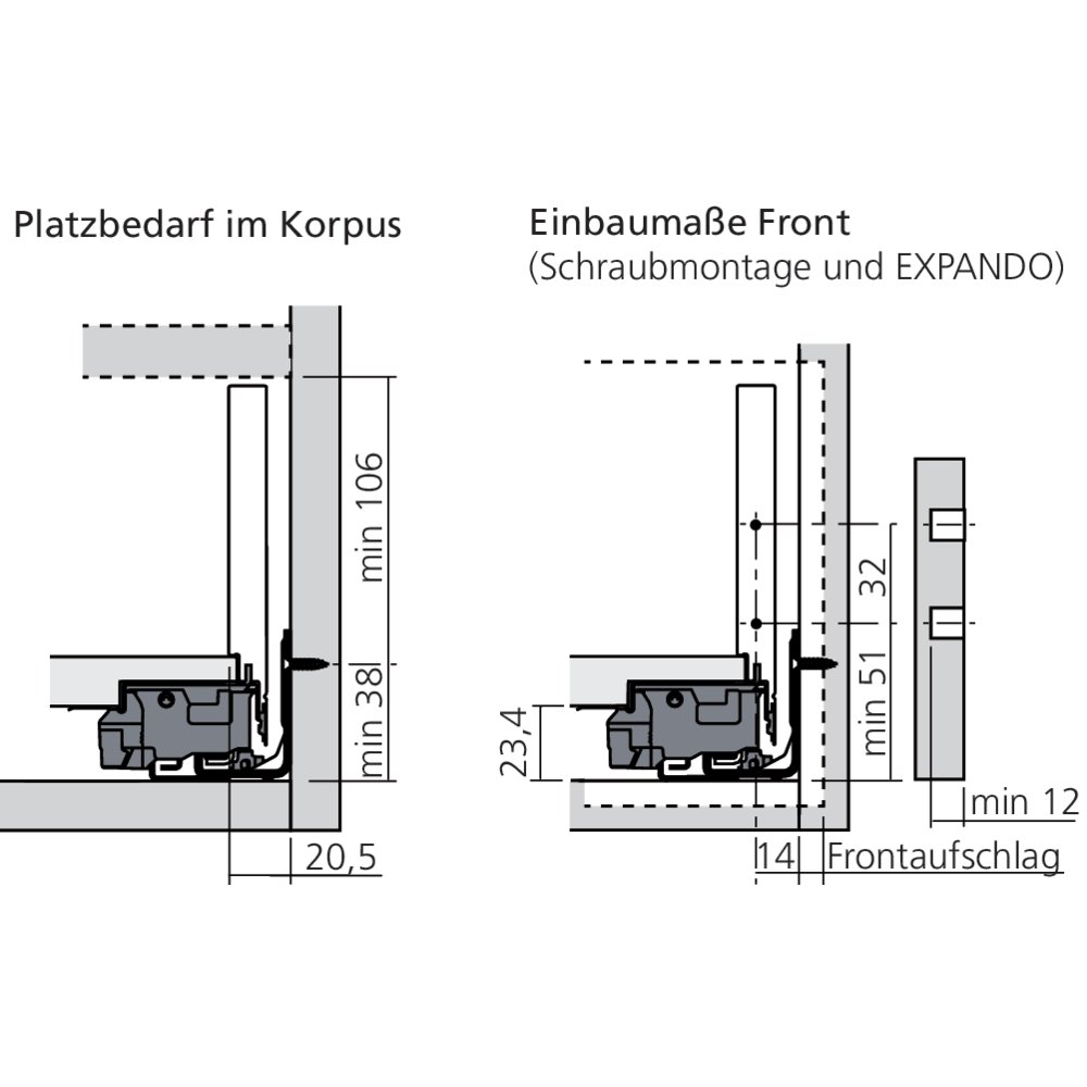 Tiroir Standard K (H : 128,5 mm)