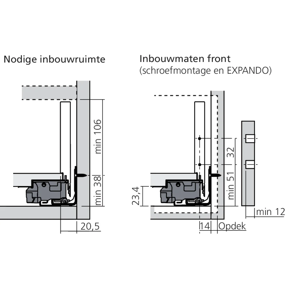 Tiroir Standard K (H : 144 mm)
