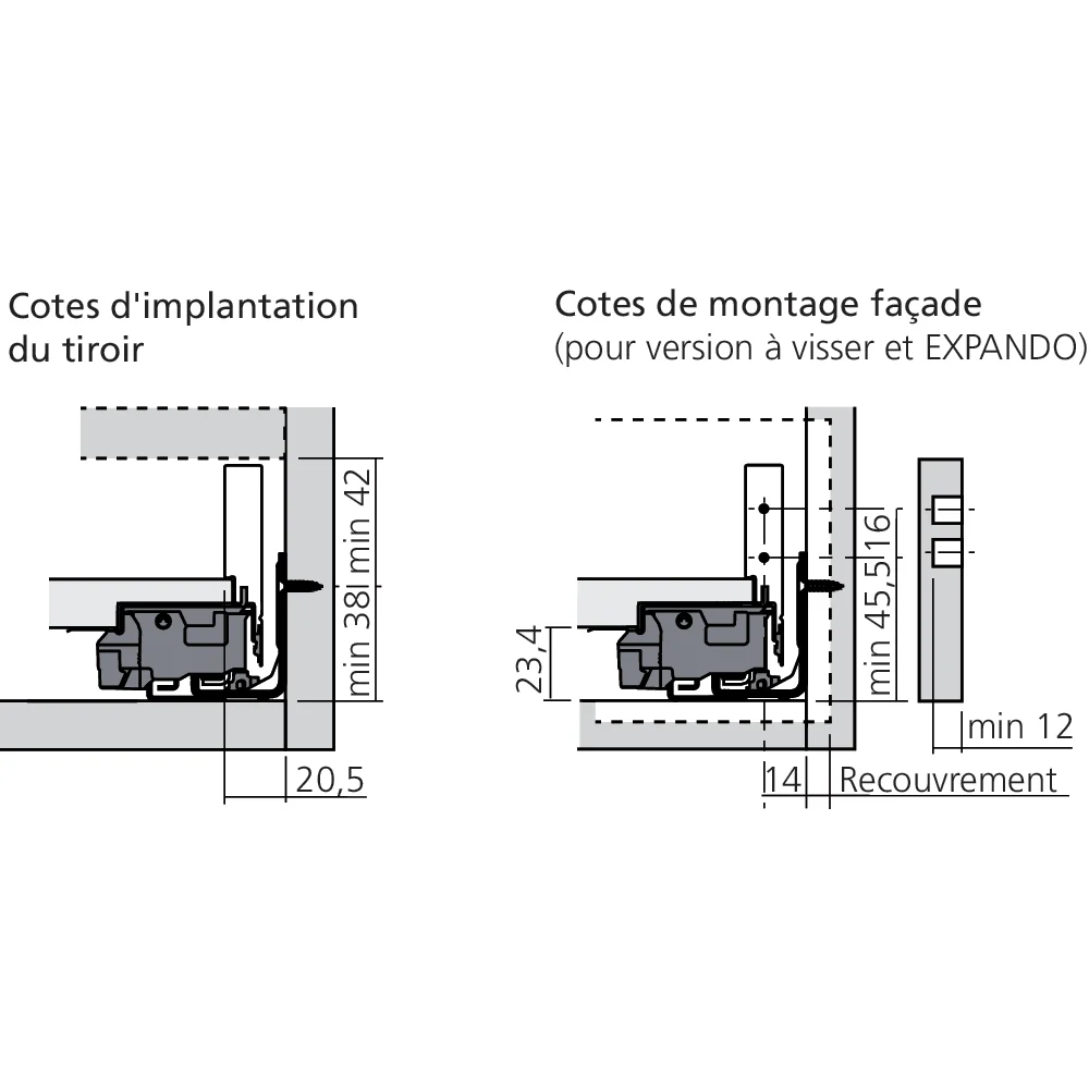 Tiroir Standard N (H : 80 mm)
