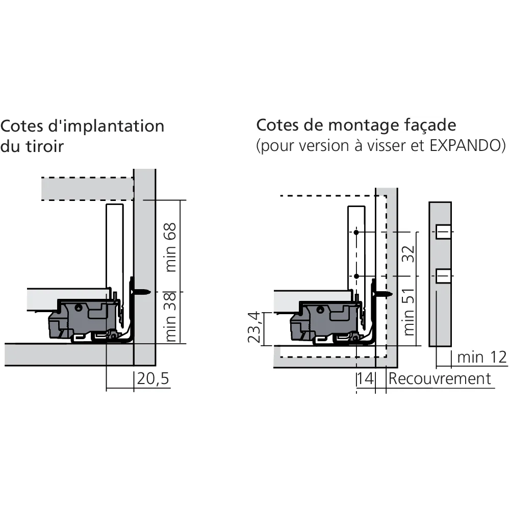 Tiroir Standard M (H : 106 mm)