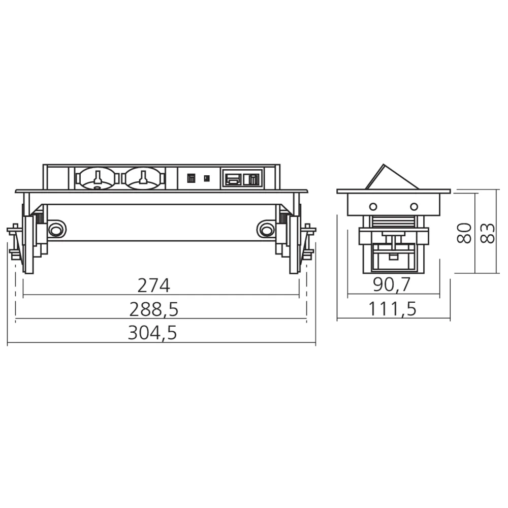 Bloc prises encastrable