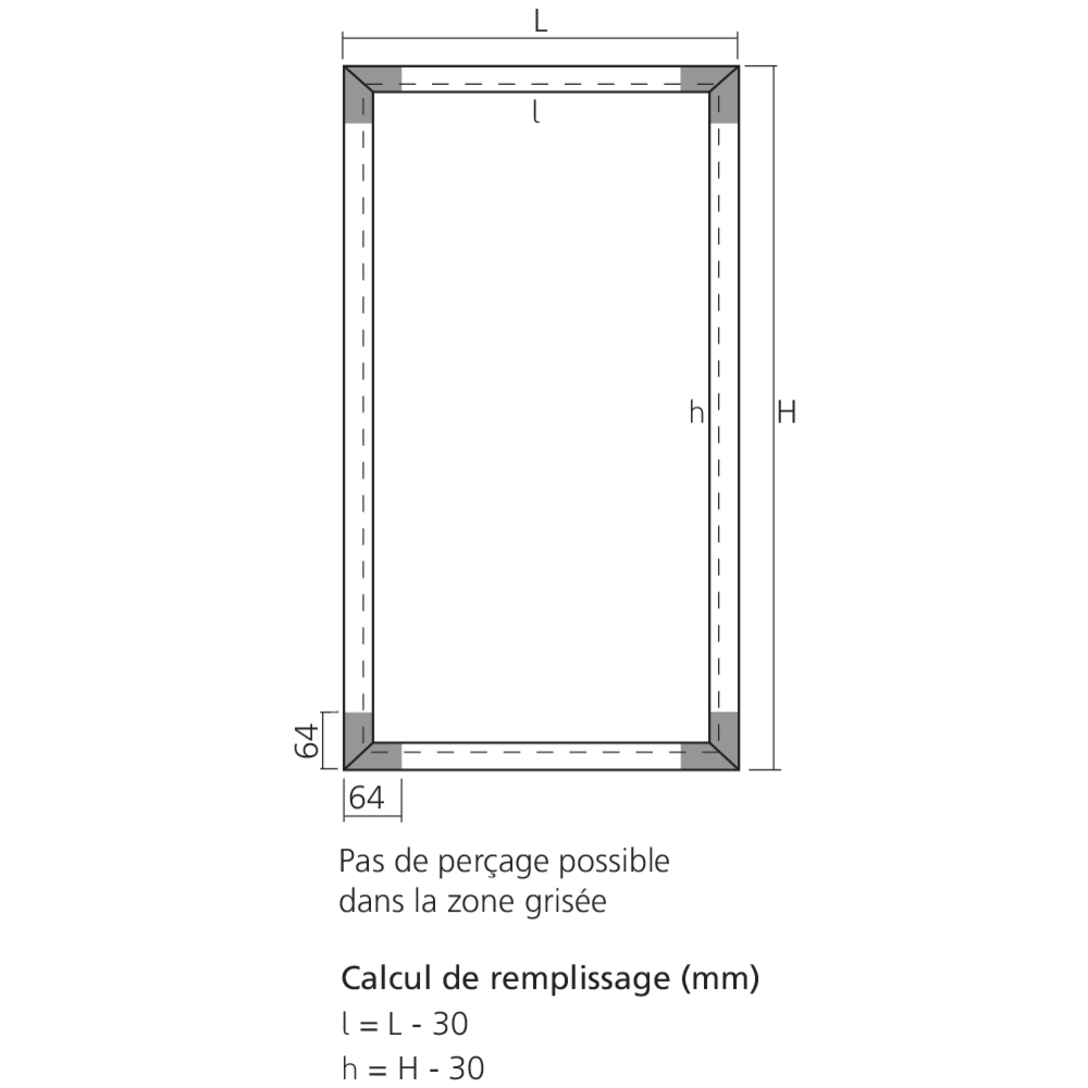 Cadre alu étroit PE1