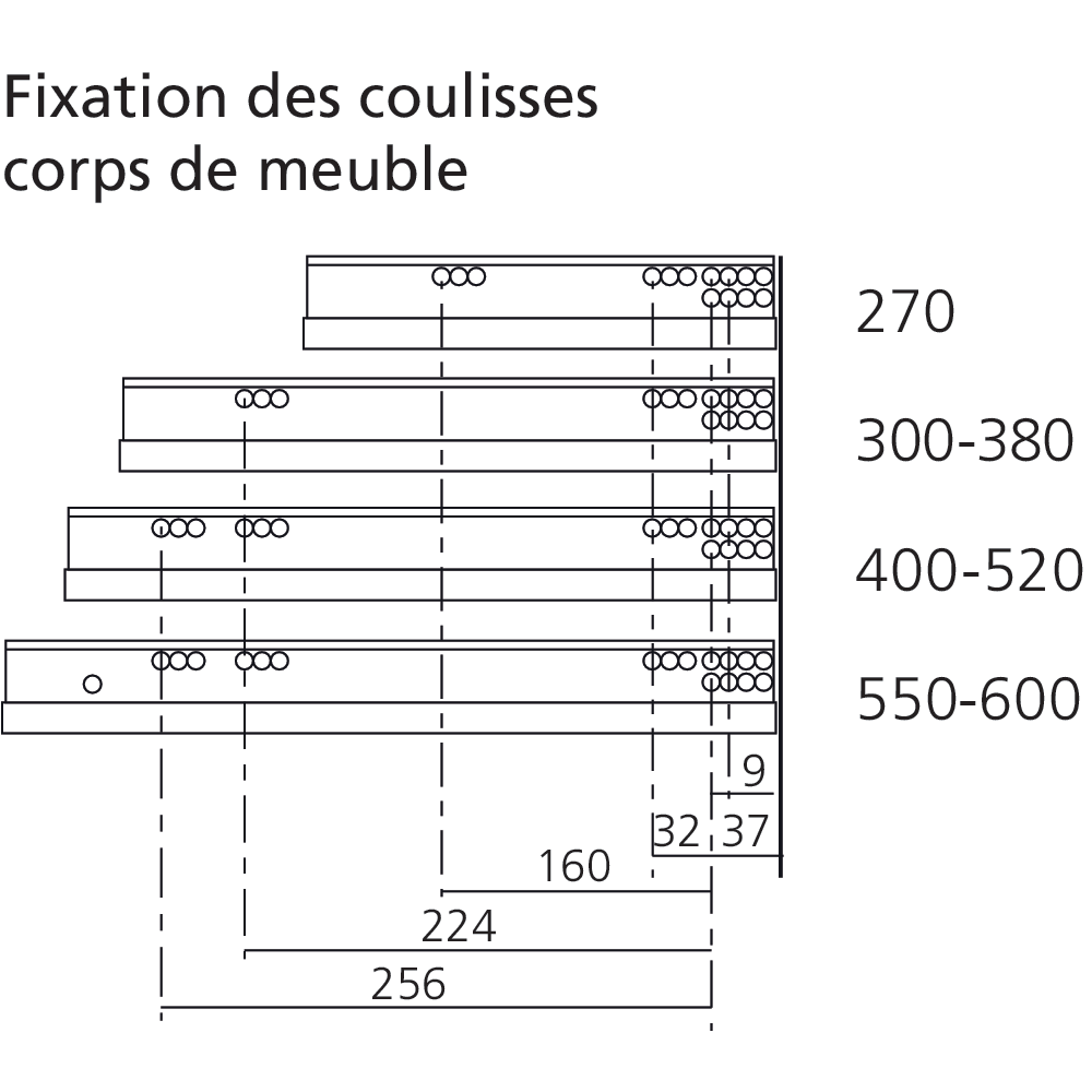 Coulisse MOVENTO 40 kg BLUMOTION / TIP-ON BLUMOTION