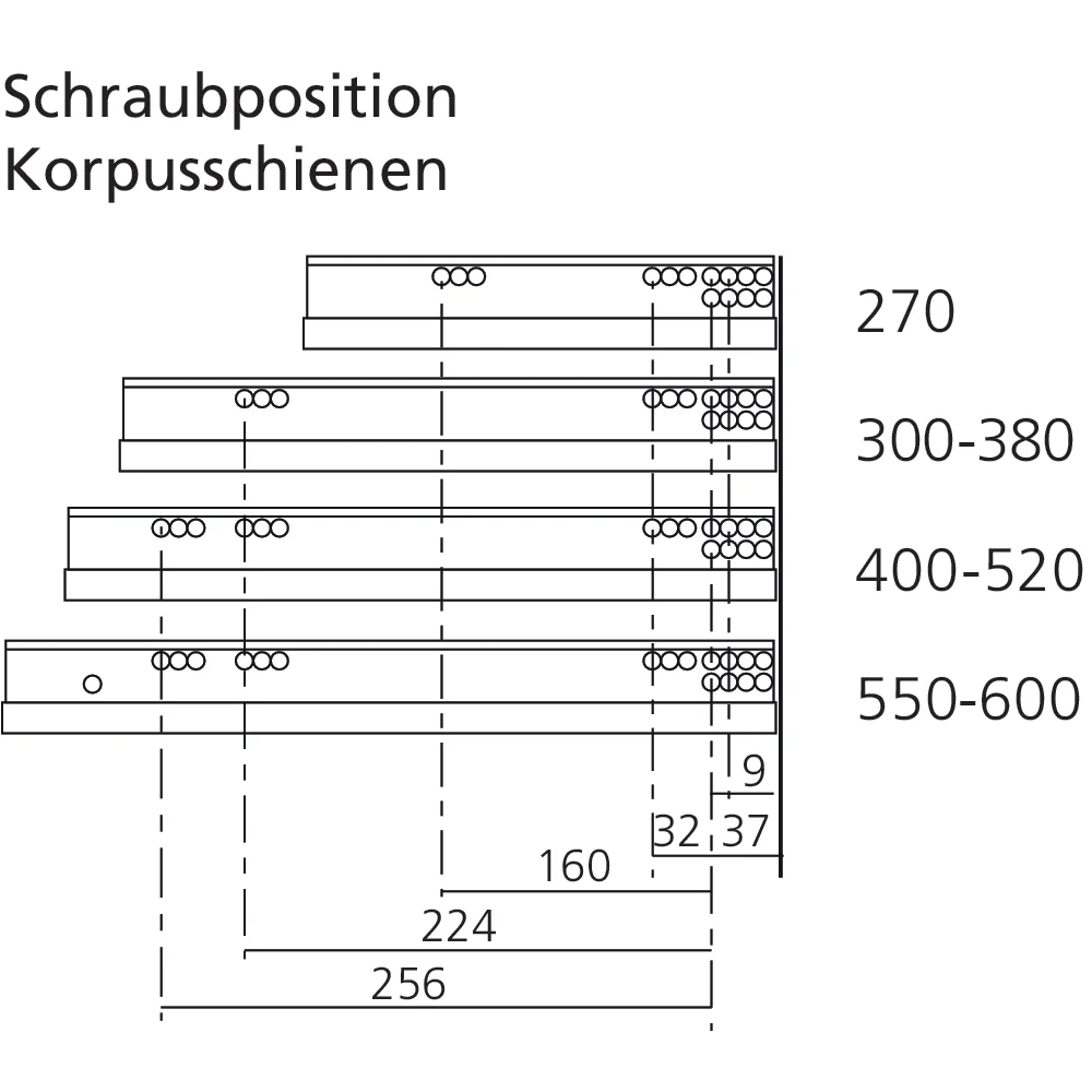 Coulisse MOVENTO 40 kg BLUMOTION / TIP-ON BLUMOTION