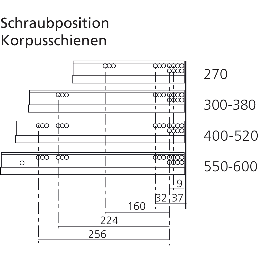 Coulisse MOVENTO 40 kg BLUMOTION / TIP-ON BLUMOTION