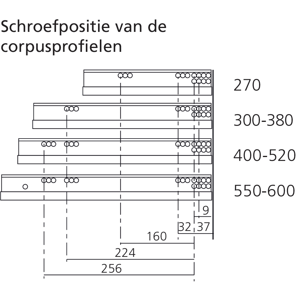 Coulisse MOVENTO 40 kg BLUMOTION / TIP-ON BLUMOTION