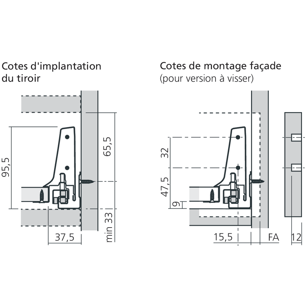 Tiroir siphon M (H : 98,5 mm)