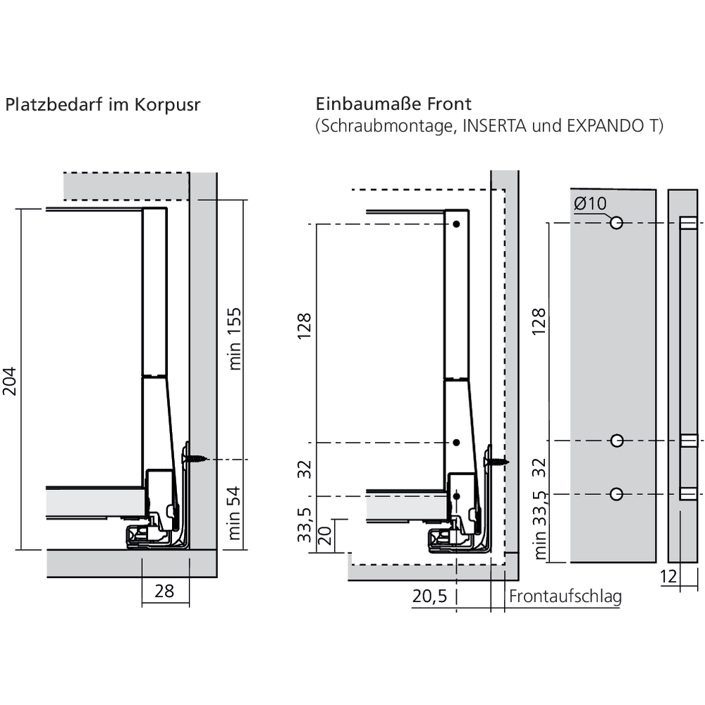 Tiroir standard avec BOXCOVER E (H : 209 mm)