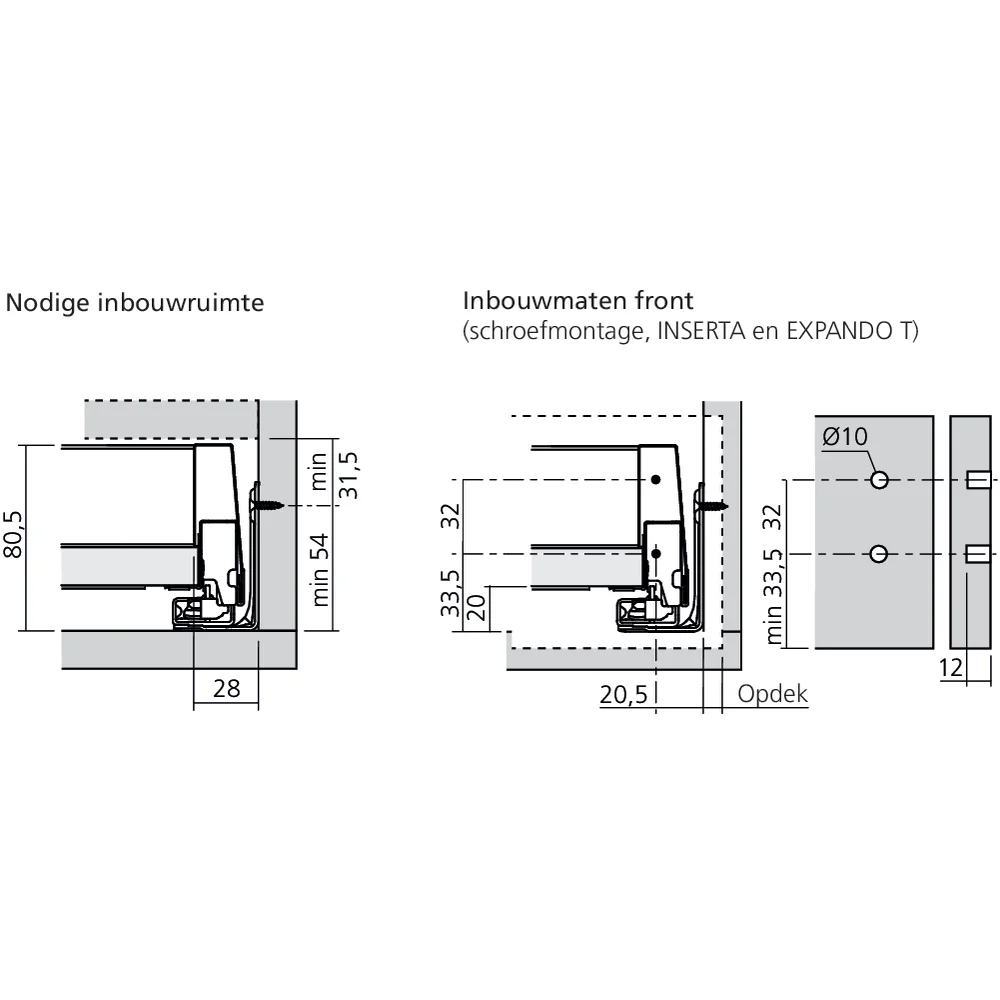 Tiroir standard N (H : 85,5 mm)