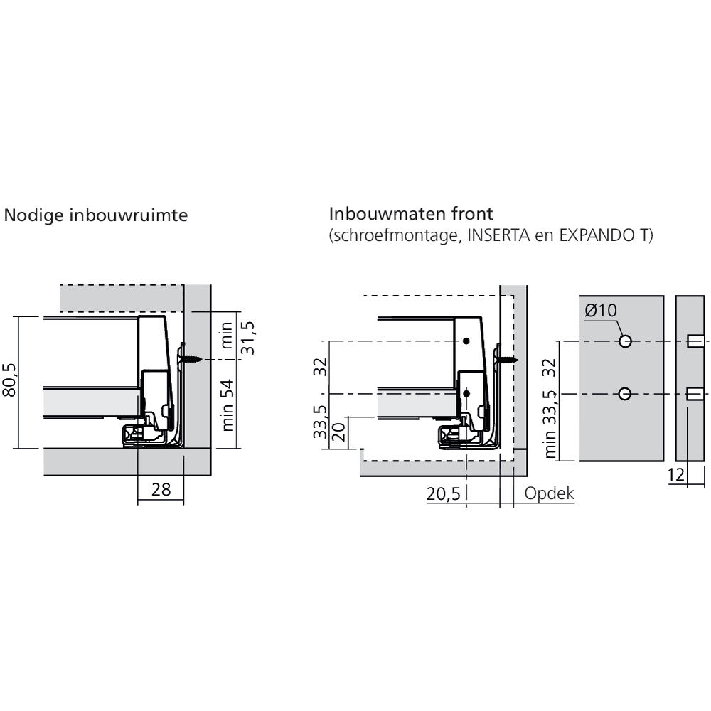 Tiroir standard N (H : 85,5 mm)